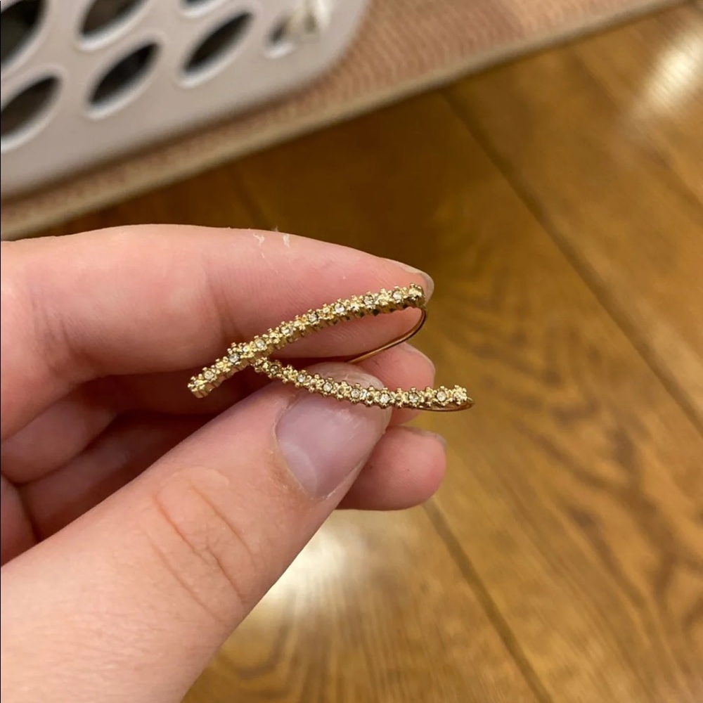 Gold diamond crawl earrings